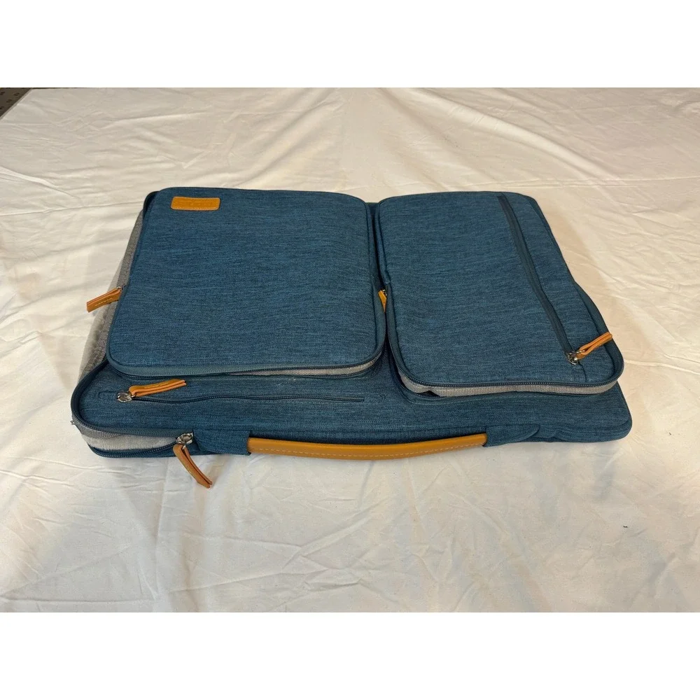 Mosiso Laptop Briefcase Bag Teal Blue Heather 15.6-16 Inch Messenger Case